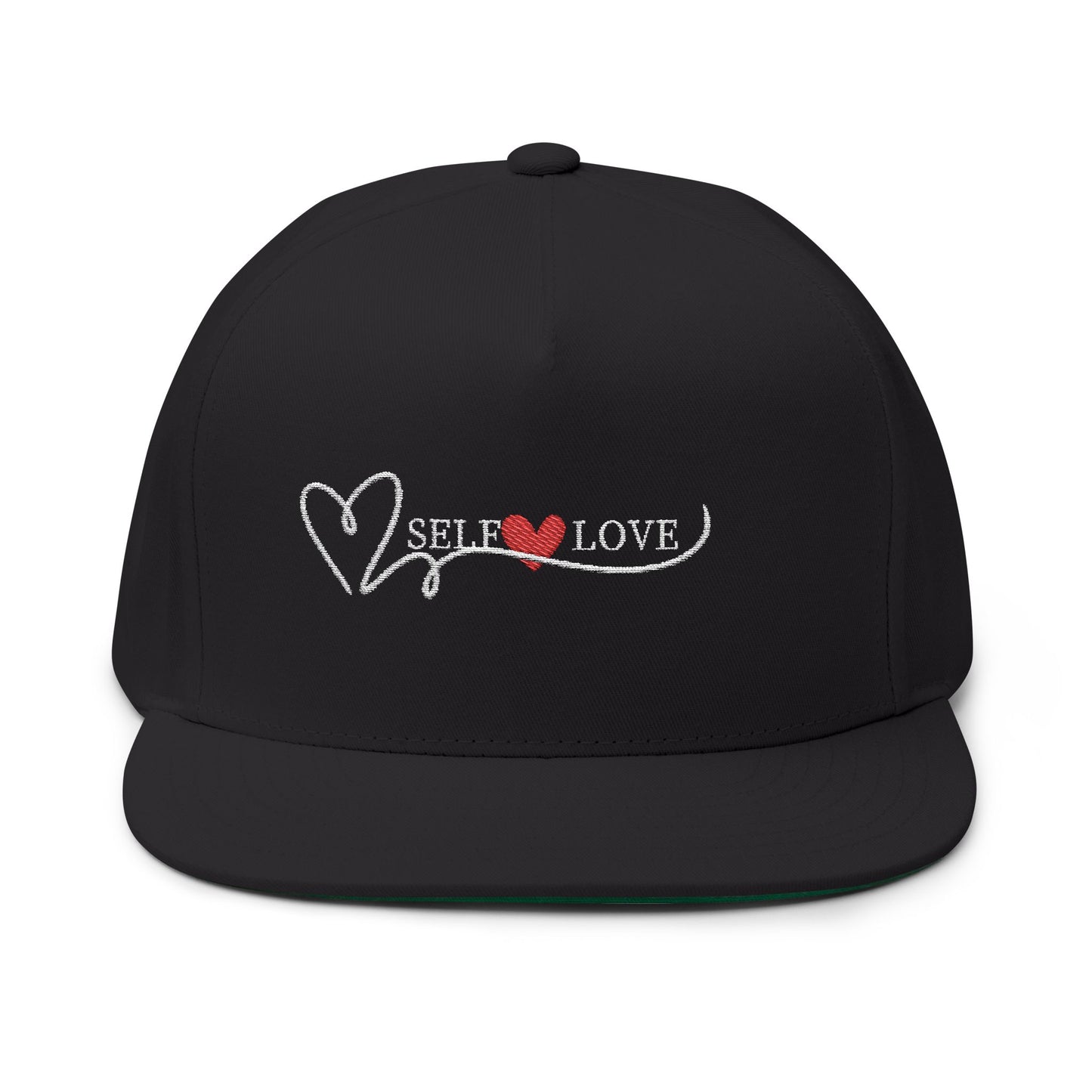 Self Love Embroidered Flat Bill Cap